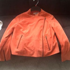 Salmon pink Leather jacket